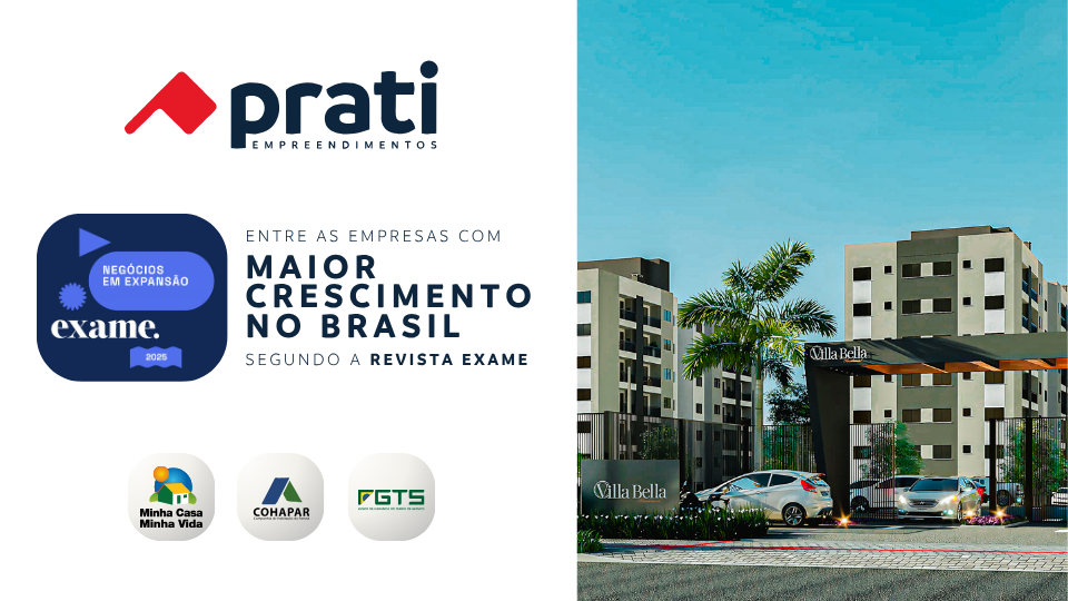 Prati Empreendimentos é destaque no ranking das empresas que mais crescem no Brasil, segundo a EXAME